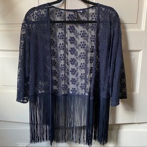 H&M Divided•Blue•FlowerEmbroidered Cardigan/shawl